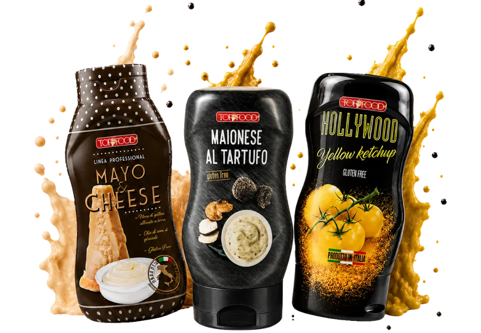 Omake TopFood: Mayo & Cheese, tartufova majoneza in rumeni ketchup Hollywood